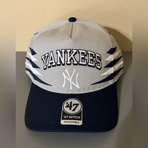 New York Yankees ‘47 Hitch A-Frame Snapback Hat Gray Navy Script Logo OSFA NEW